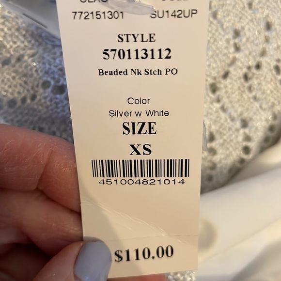 Beaded neck sleeveless metals sweater w tags - Picture 4 of 4